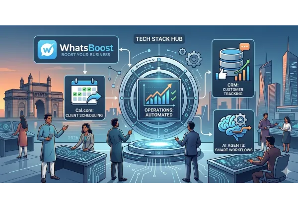 Modern Business Tech Stack: Cal.com, WhatsApp Automation, CRM & AI