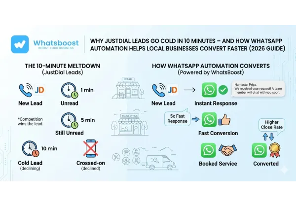 Why JustDial Leads Go Cold in 10 Minutes — And How WhatsApp Automation Helps Local Businesses Convert Faster (2026 Guide)