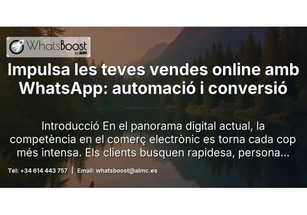 Impulsa les teves vendes online amb WhatsApp: automació i conversió