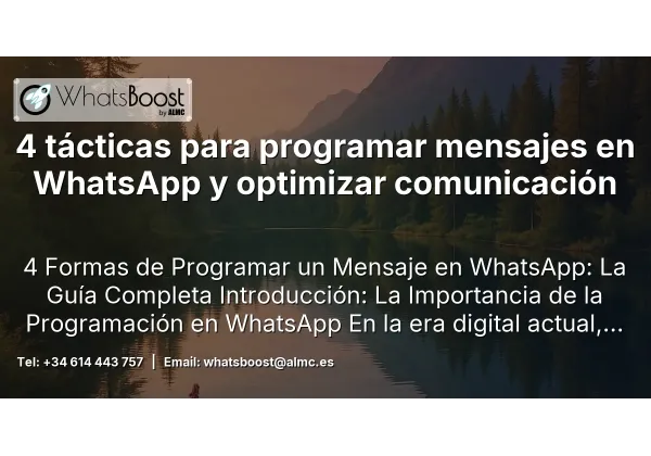 4 tácticas para programar mensajes en WhatsApp y optimizar comunicación
