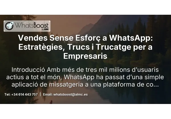 Vendes Sense Esforç a WhatsApp: Estratègies, Trucs i Trucatge per a Empresaris