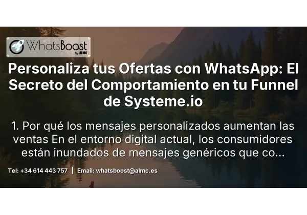 Personaliza tus Ofertas con WhatsApp: El Secreto del Comportamiento en tu Funnel de Systeme.io