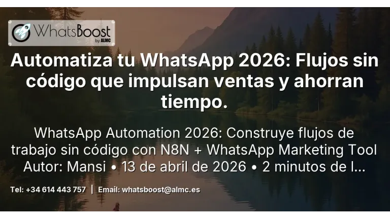 Automatiza tu WhatsApp 2026: Flujos sin código que impulsan ventas y ahorran tiempo.