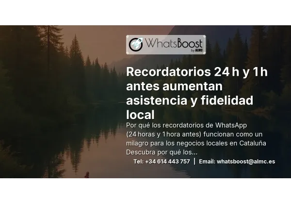 Recordatorios 24 h y 1 h antes aumentan asistencia y fidelidad local