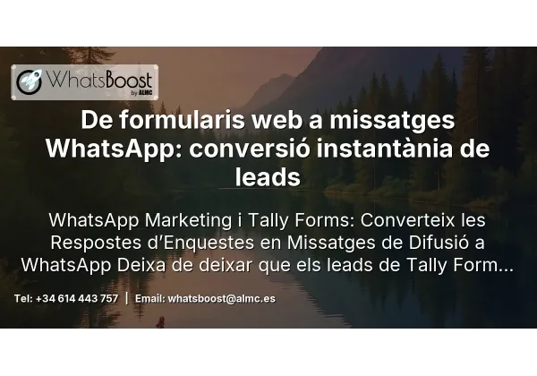 De formularis web a missatges WhatsApp: conversió instantània de leads