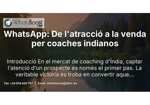 WhatsApp: De l'atracció a la venda per coaches Catalunya