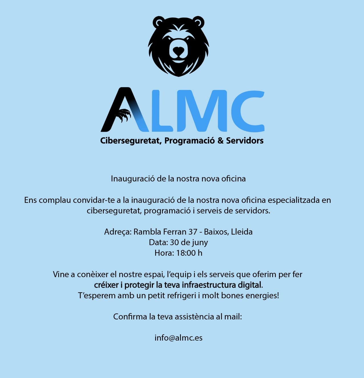 Inauguration of the... Web Maintenance, Web Development Barcelona, Servers Barcelona, Cybersecurity Barcelona