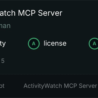 MCP Server ActivityWatch MCP Server - Productivity