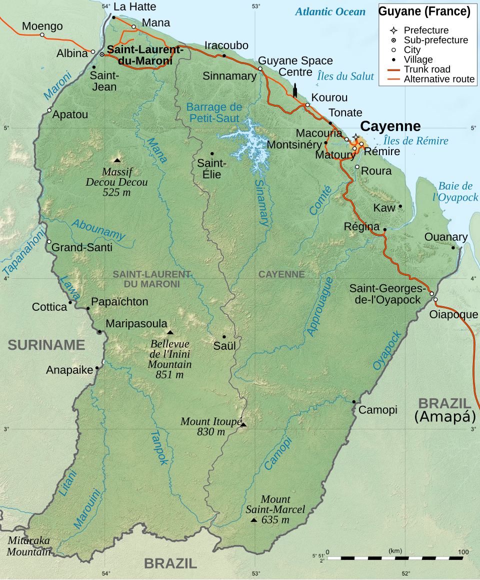 Mapa de French Guiana
