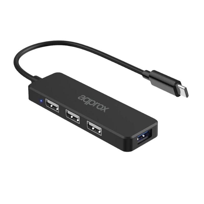 Hub USB Tipus-C approx! APPC48V2 3 USB 2.0 + 1 USB 3.0