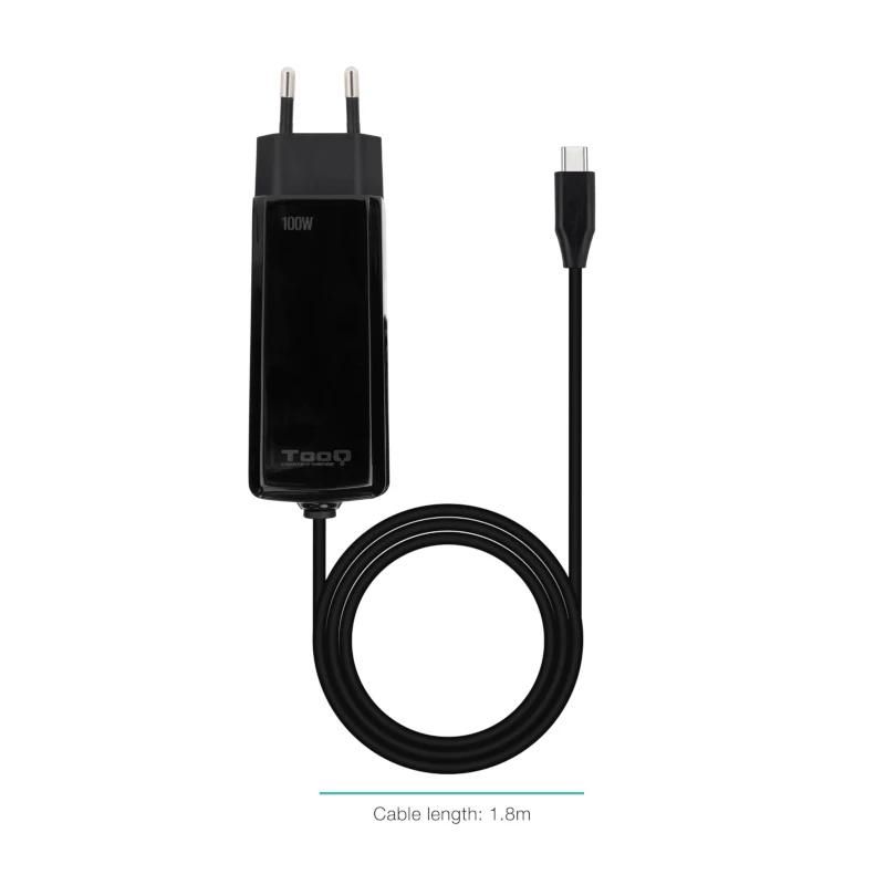 TooQ TQLC-USBCGAN100PD-C 100W USB-C PD GaN wall charger black