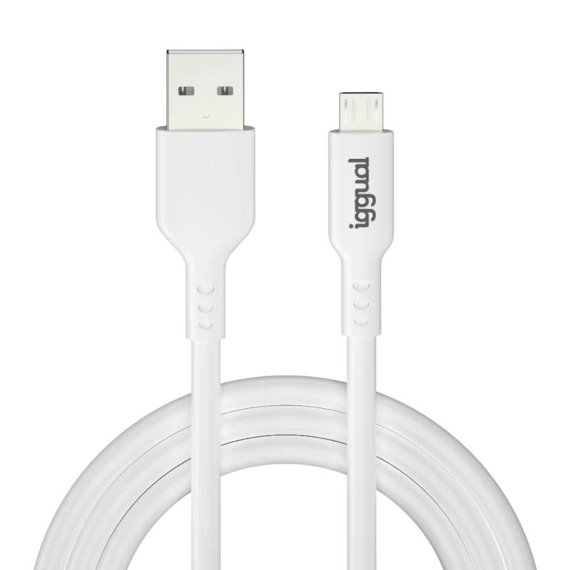 Câble iggual USB-A vers micro-USB IGG316931 1 m blanc