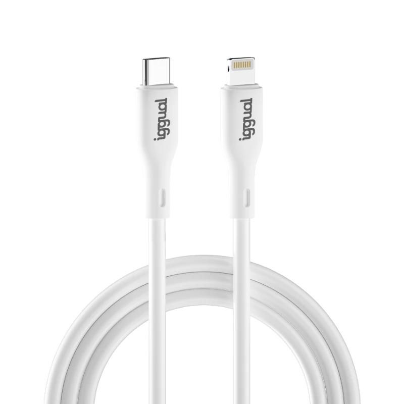 Câble USB-C vers Lightning iggual 1 m blanc 3A
