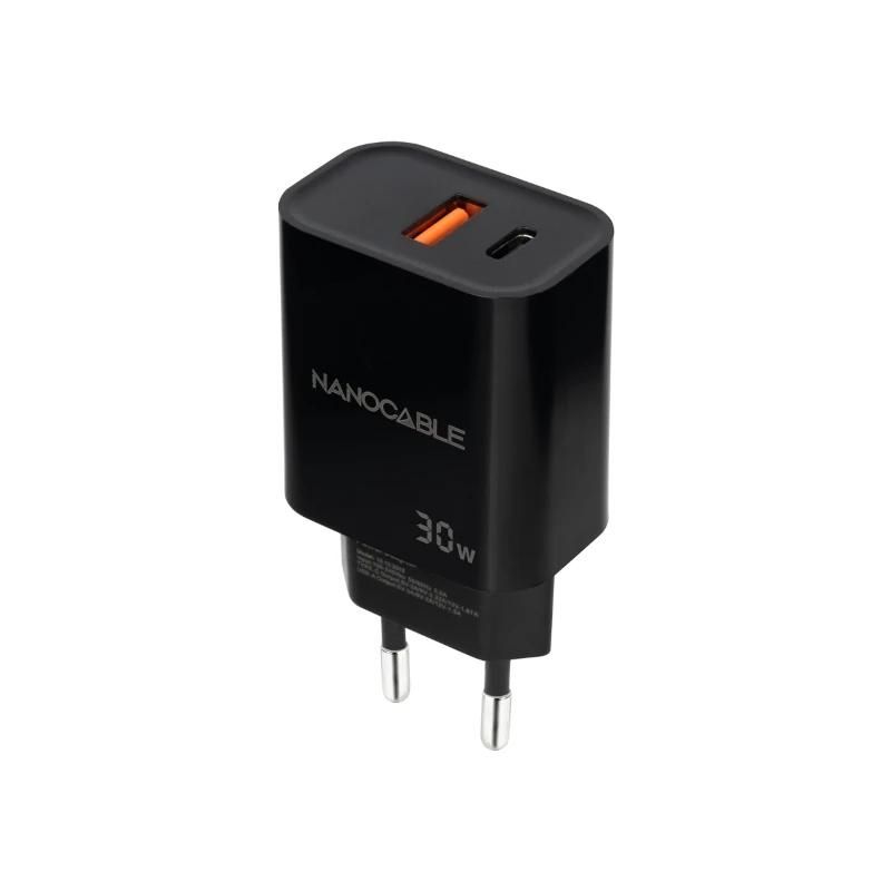 Chargeur mural Nanocable 10.10.2012 USB-C PD + USB-A QC 30W Noir