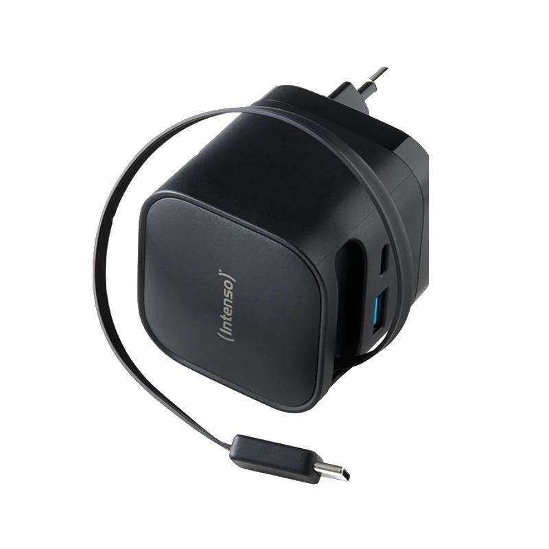 Carregador GaN Intenso 7806520 65W retràctil negre