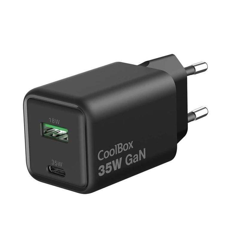Chargeur mural CoolBox COO-CUP-35CA-B GaN 35 W noir
