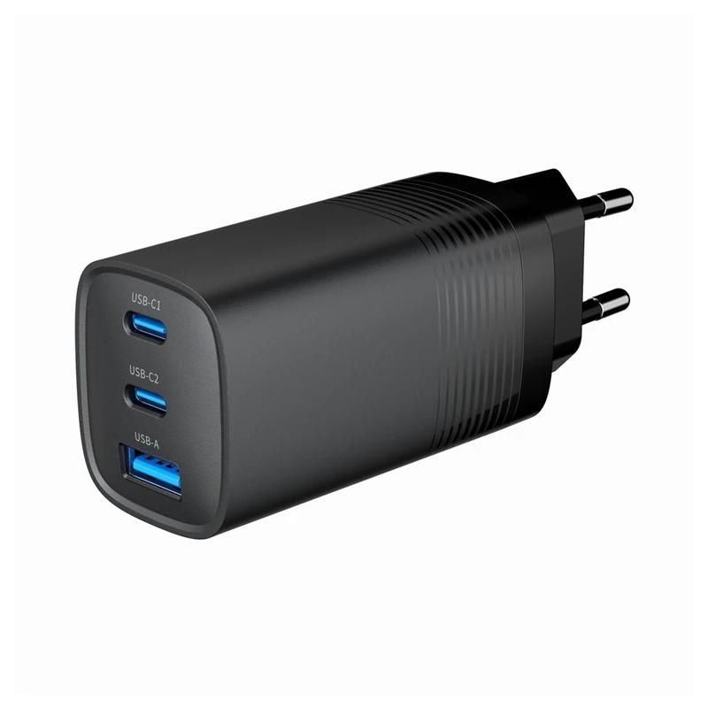 Gembird Cargador rápido USB PDGaN 3 puertos 67 W