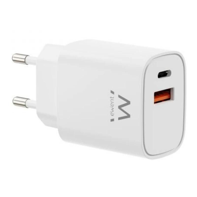Cargador o adaptador de corriente Ewent Rápido Gan 30W USB-C PD USB-A PD/QC