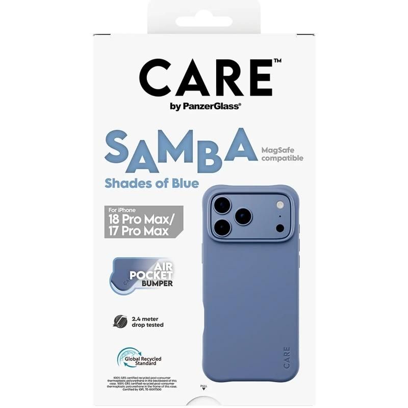 Phone case or protector PanzerGlass Care Samba Case Shades Blue MagSafe iP 18PMx 17PMx