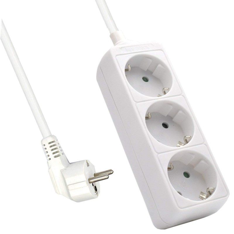 Regleta Ewent EW3958 3 endolls 45° blanca