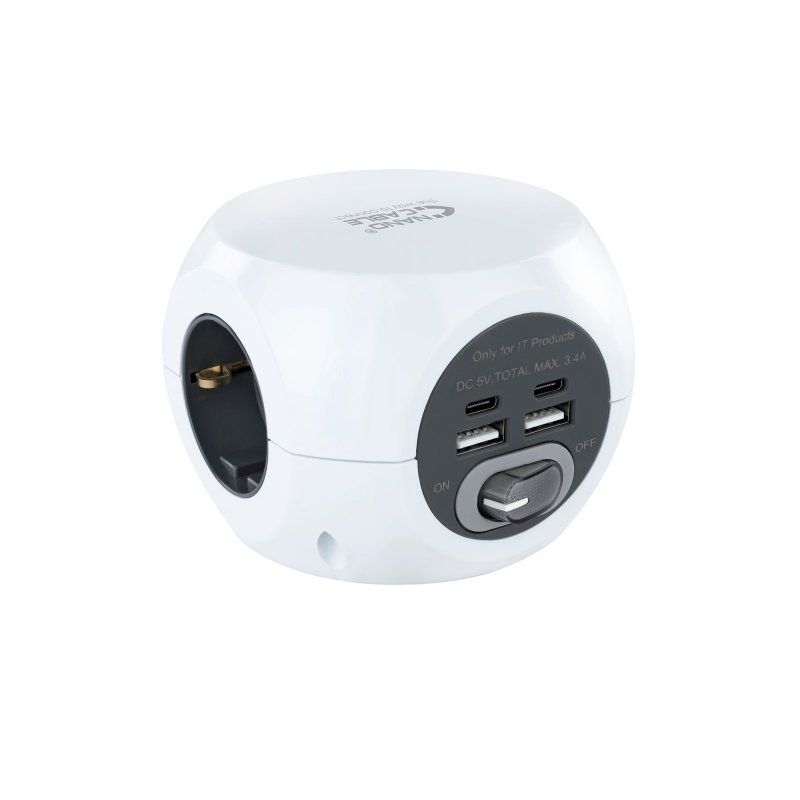 Base de endolls Nanocable 10.37.0001 amb 4 USB blanc