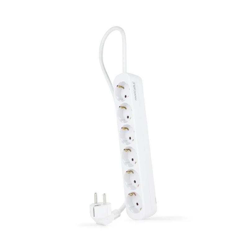 Regleta d'endolls Nanocable 10.37.0006-NS 6 preses 1,4 m blanc
