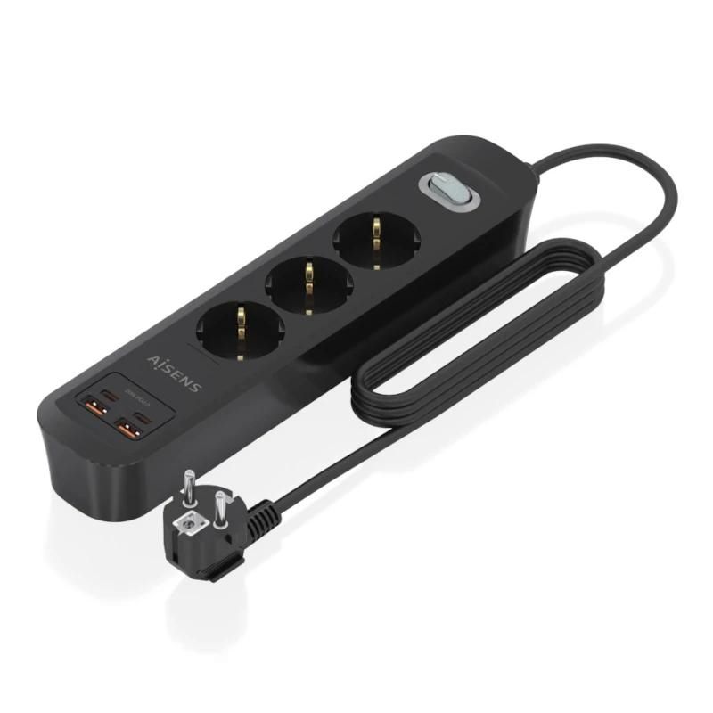 Multiprise Aisens ASPS-2A2C11-BK 3 Schuko + 4 USB