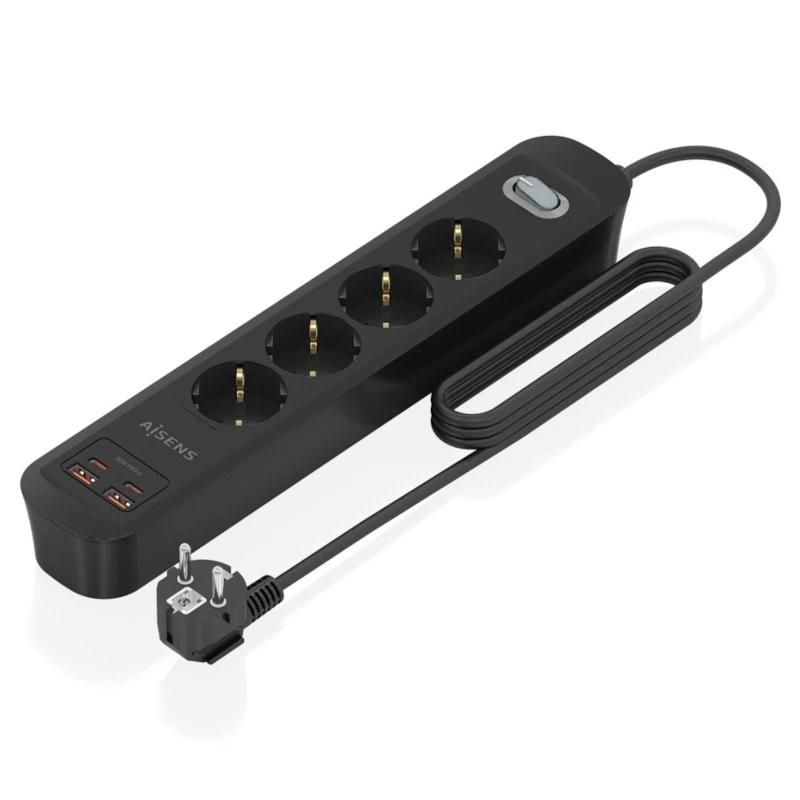 Multiprise Aisens ASPS-2A2C13-BK 4 prises Schuko avec USB-C PD