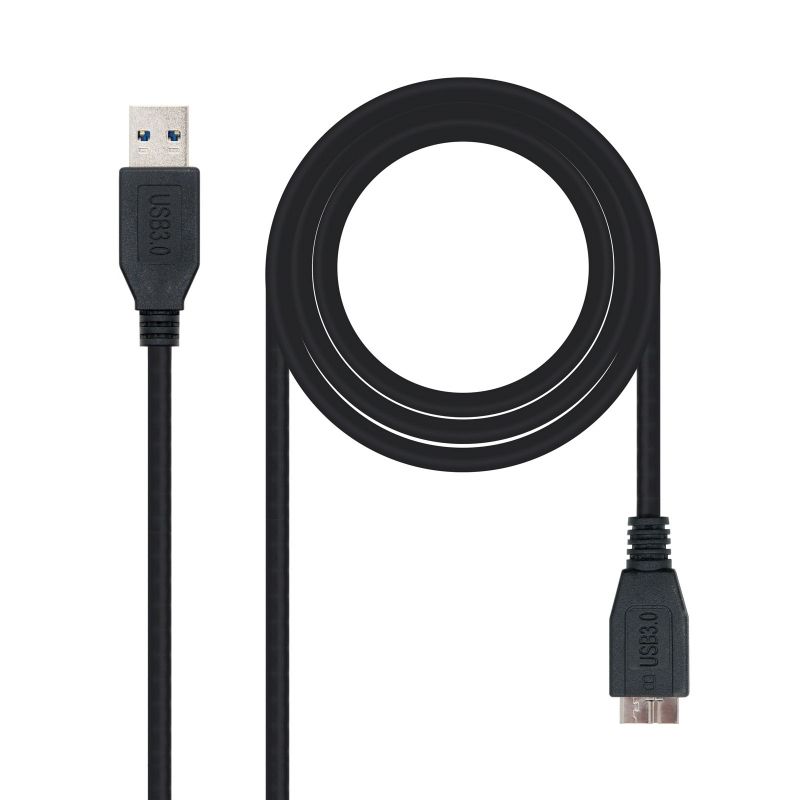 Câble USB 3.0 Nanocable 10.01.1102-BK A mâle vers Micro B mâle 2 m noir
