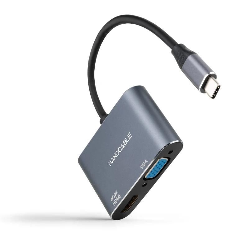 Audio or video cable NANOCABLE Conversor USB-C/M a HDMI-VGA/H 15 cm
