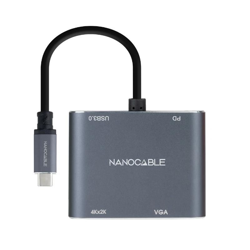 Cable d'imatge o so NANOCABLE Converosr USB-C a HDMI/VGA/USB3.0/PD