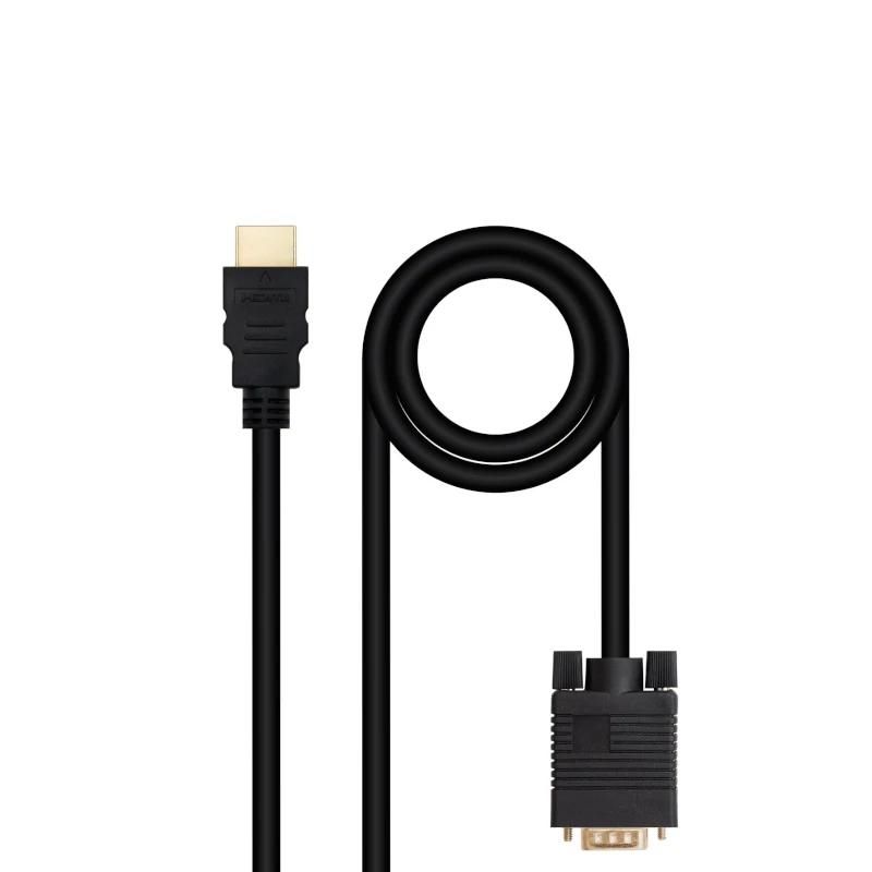 Cable de imagen o sonido NANOCABLE Conversor HDMI a VGA M-M, 1.8 m Negro