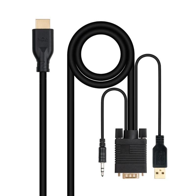 Câble audio ou vidéo NANOCABLE Conversor VGA+Audio a HDMI M-M 1,8 m