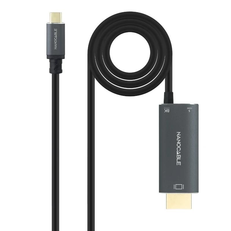 Câble audio ou vidéo NANOCABLE USB-C/M-HDMI 2.1+USB-C/H PD 1.8 M