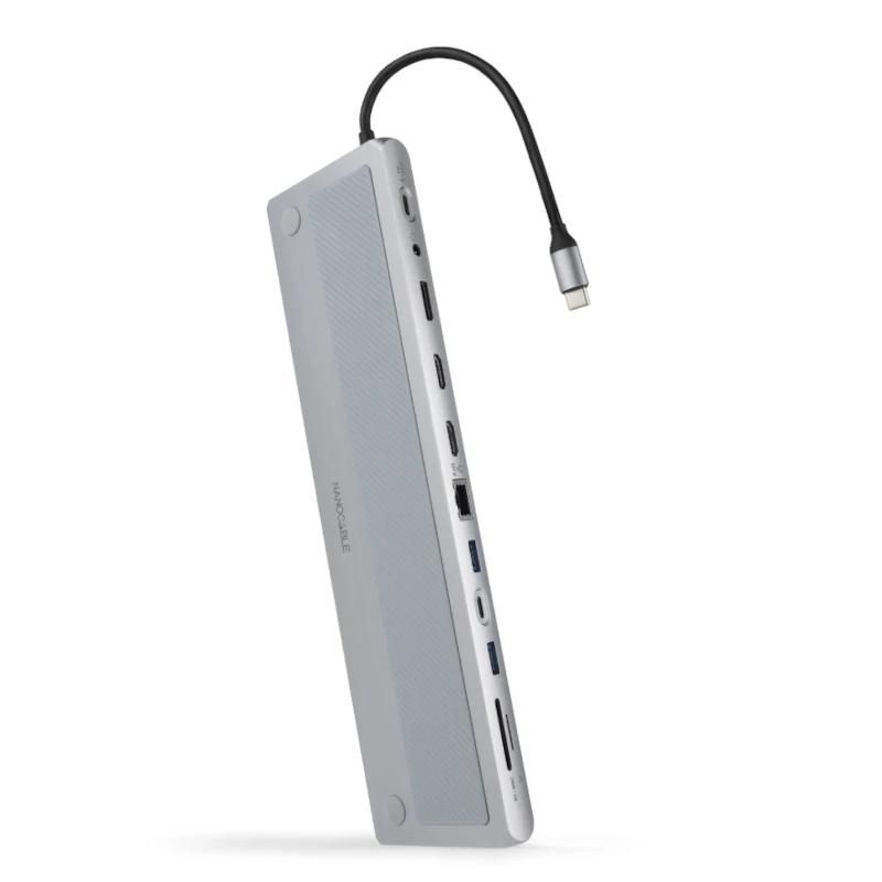 Câble audio ou vidéo NANOCABLE Dock 3xUSB-A+USB-C+PD+2xHDMI+DP+RJ45+SD