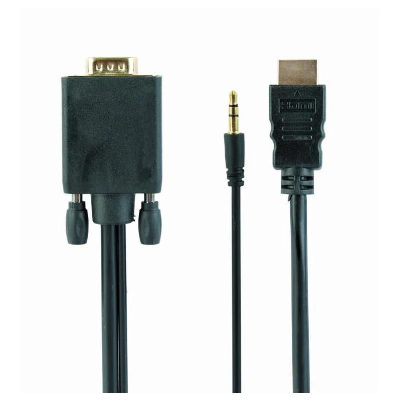 Audio or video cable GEMBIRD HDMI a VGA + audio 1.8 mt black