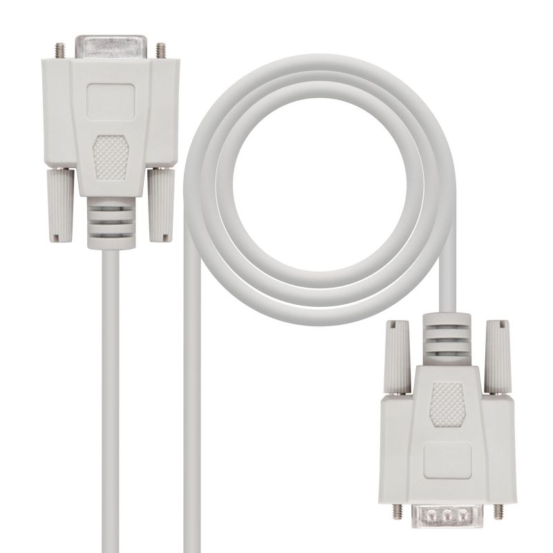 Câble ou accessoire NANOCABLE Cable Serie RS232, DB9 M-H, Beige, 1.8m