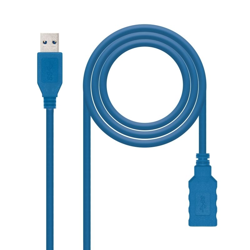 Câble ou accessoire NANOCABLE Cable USB 3.0, A/M-A/H, bleu, 1 m