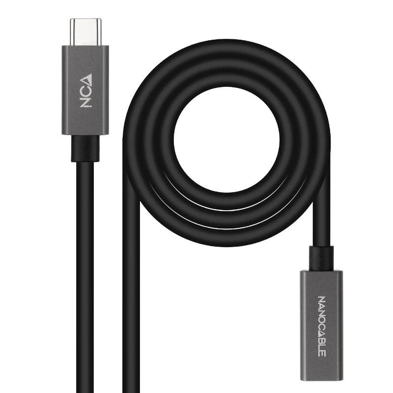 Câble ou accessoire NANOCABLE Cable USB 3.2 Gen2 USB-C M/H 0,5 M noir