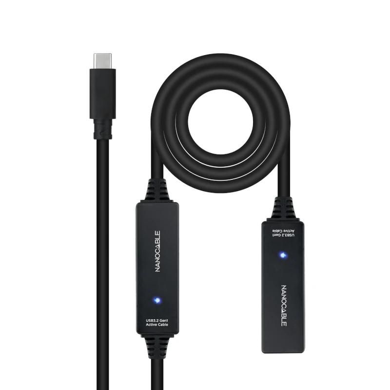 Câble ou accessoire NANOCABLE Cable USB 3.2 amplif. C/M-C/H 10 m