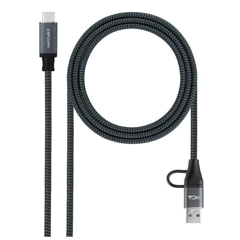 Cable or accessory NANOCABLE Cable USB3.2 100W USB-C+A/USB-C 1,5 M