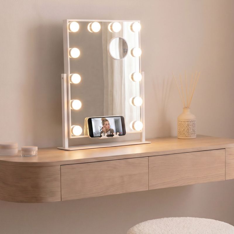 Tilting LED Vanity Mirror Hollywood Glarisse InnovaGoods 12 Light bulbs