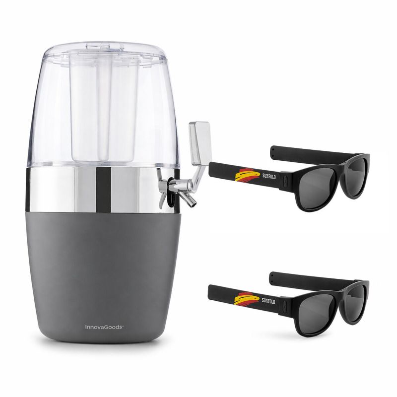 Beer Dispenser Cooler Pack InnovaGoods and 2 Roll-Up Sunglasses Sunfold Spain Black