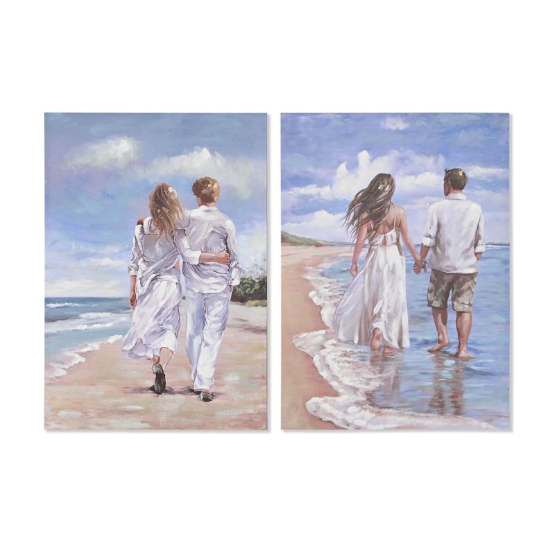 Canvas Home ESPRIT Canvas MDF Wood 70 x 3 x 100 cm