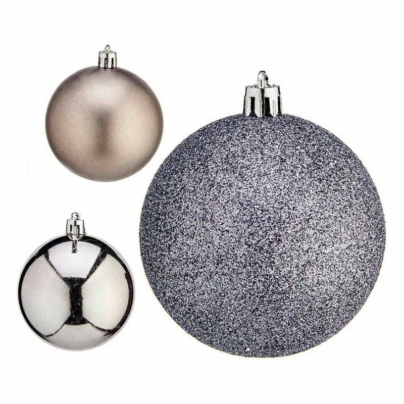 Set de Bolas de Navidad Krist+ Plateado Plástico Ø 7 cm (12 Unidades)