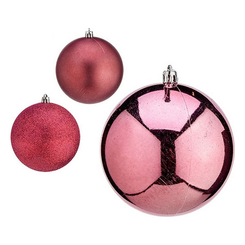 Boules de Noël Krist+ Rose Plastique Ø 10 cm 6 Unités