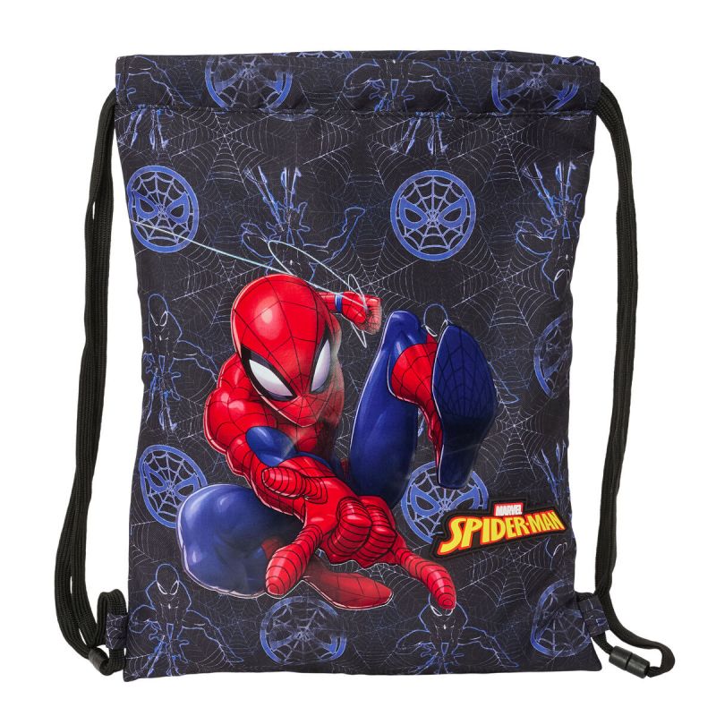 Backpack with Strings Spider-Man Attack Black 26 x 34 x 1 cm