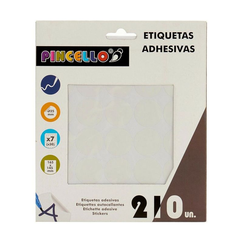 Adhesive labels Pincello White Ø 25 mm 17 x 4 x 19 cm (12 Units)