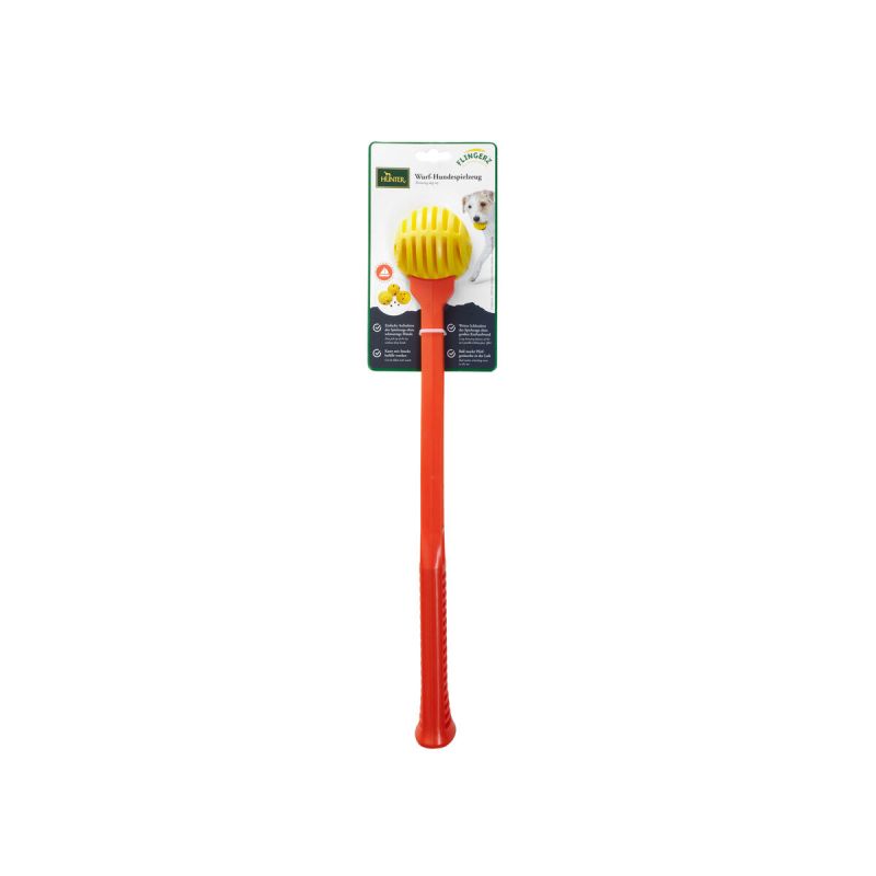 Ball Launcher for Dogs Hunter Yellow Orange Rubber Ball