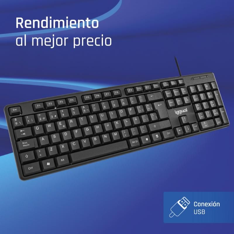 iggual Teclado USB estándar CK-STANDARD-105T negro — imagen 1 de 3